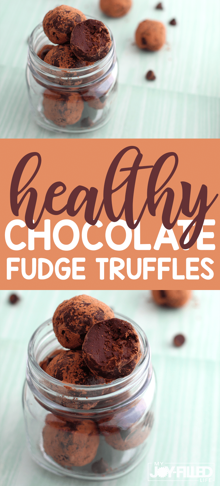 These fudge truffles are so chocolatey, so sweet, so yummy - but yet still healthy! These are perfect for holiday parties, get togethers, secret Santa gifts, and everything Christmas! #truffles #chocolate #Christmastreat #healthlytreat
