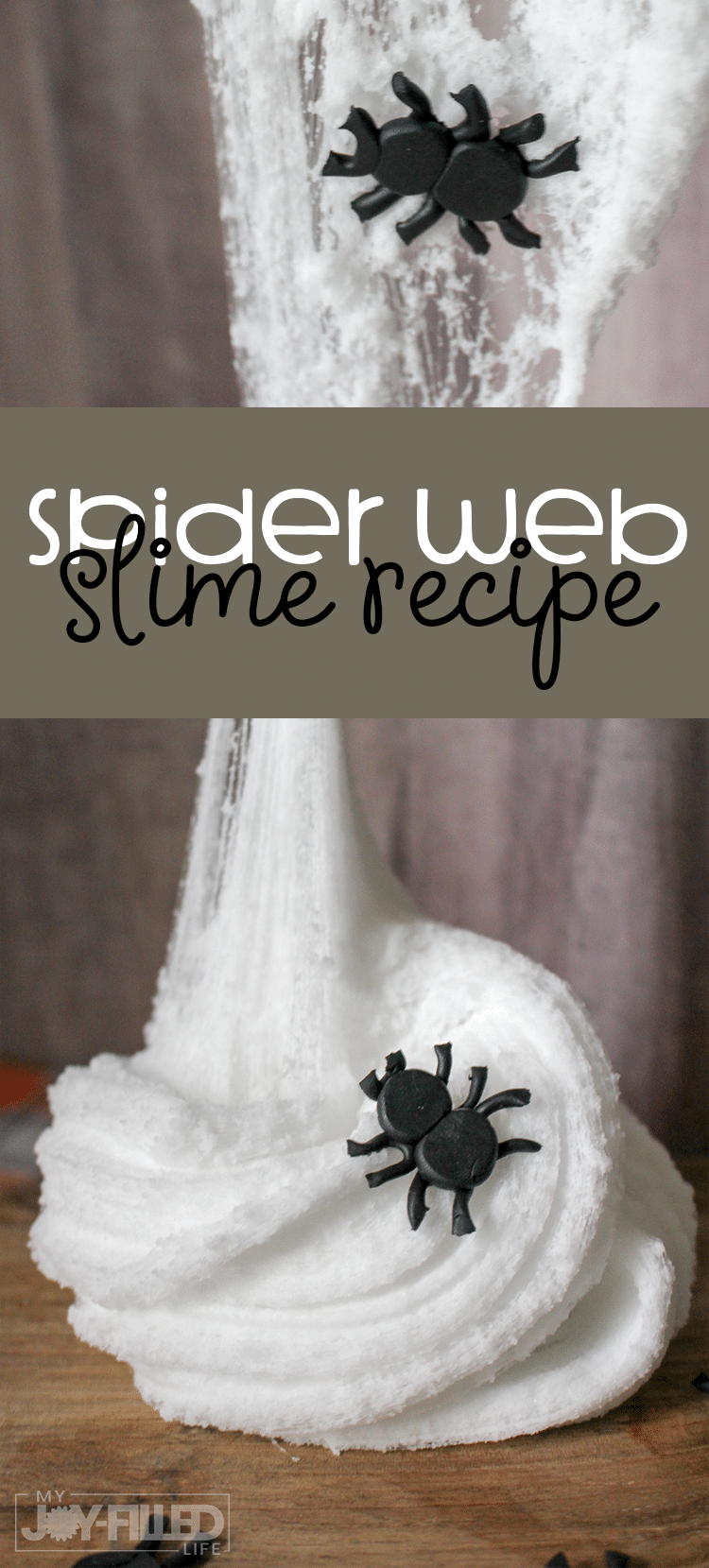 This spider web slime is a MUST TRY any time your kids are learning about spiders, doing a spider unit study, or reading a spider themed book for story time. #slime #spiders 