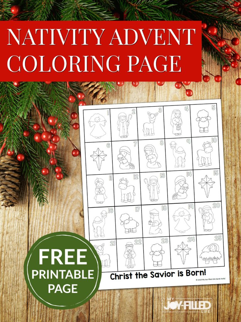 This nativity advent coloring page provides a simple, easy-to-do activity for counting down to Christmas while keeping Christ at the center of the holiday. #advent #Christmas #nativity #freeprintable