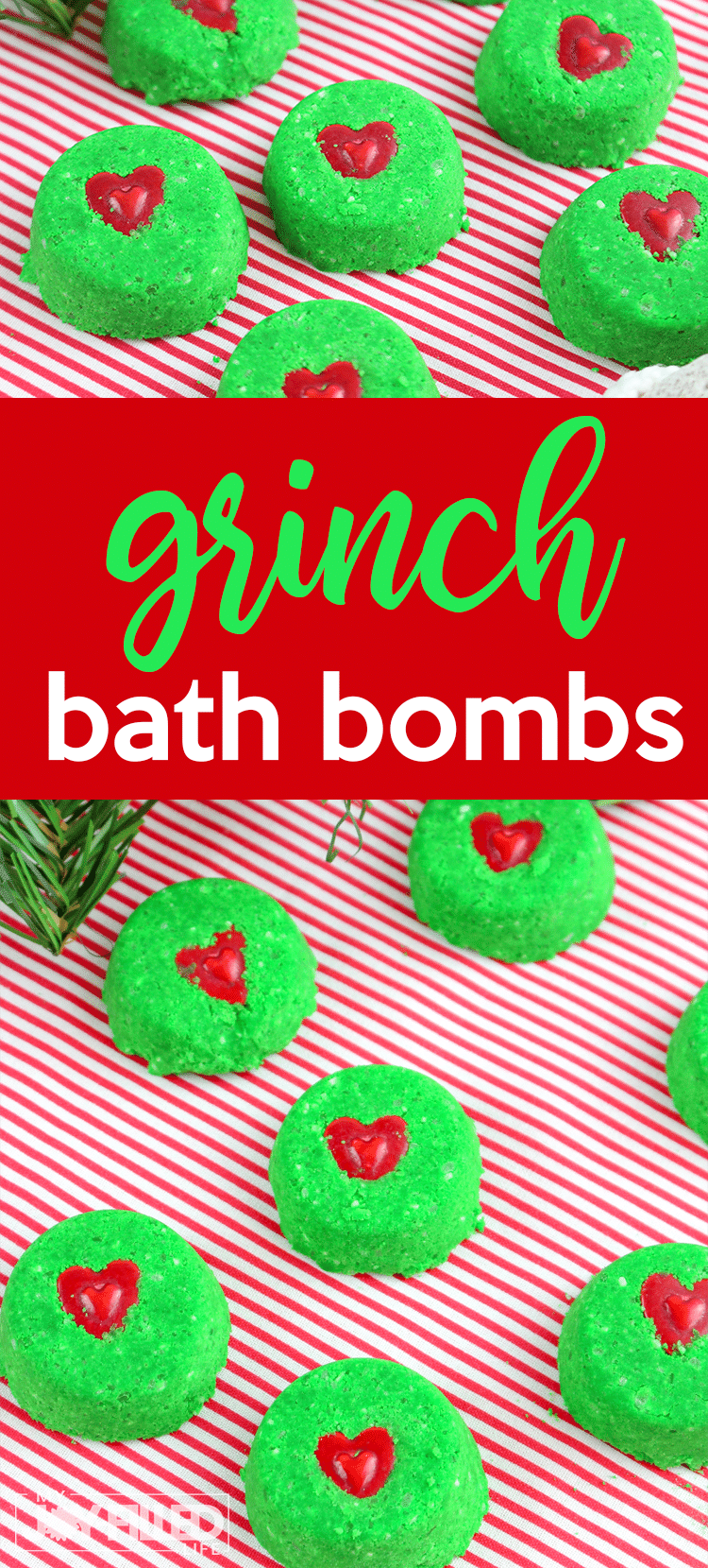 These grinch bath bombs are pretty easy to make and can even make a great Christmas gift for friends and family. #thegrinch #grinch #bathbombs #christmas 