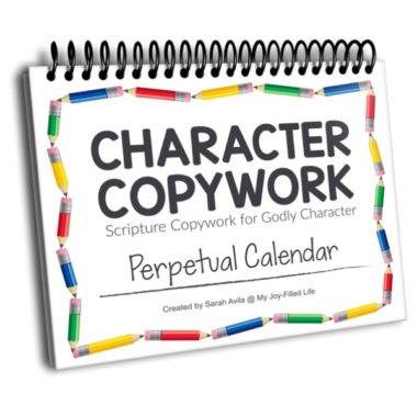 Perpetual Character Copywork Calendar - My Joy-Filled Life