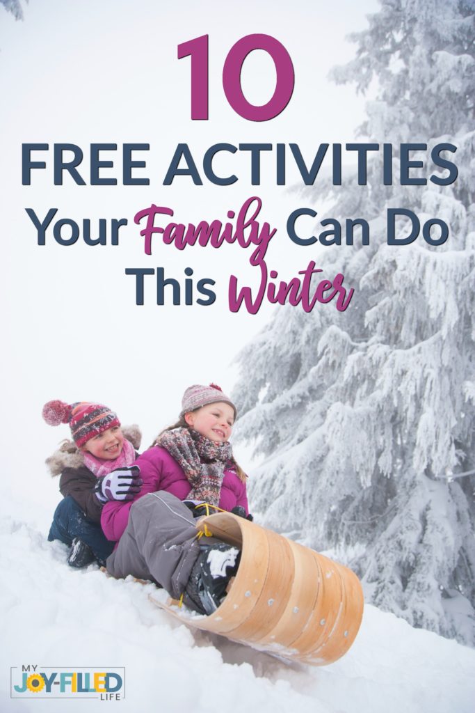 Save money on family outings this winter by doing any of these free activities your family can do this winter. #winterfun #familyfun #winter
