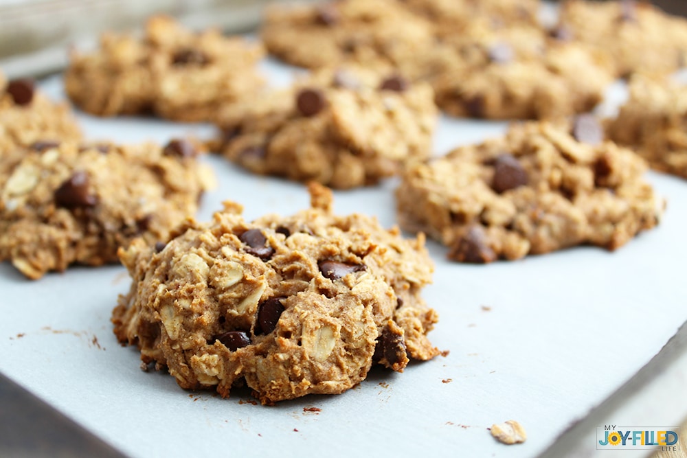 Breakfast cookies on a baking sheet