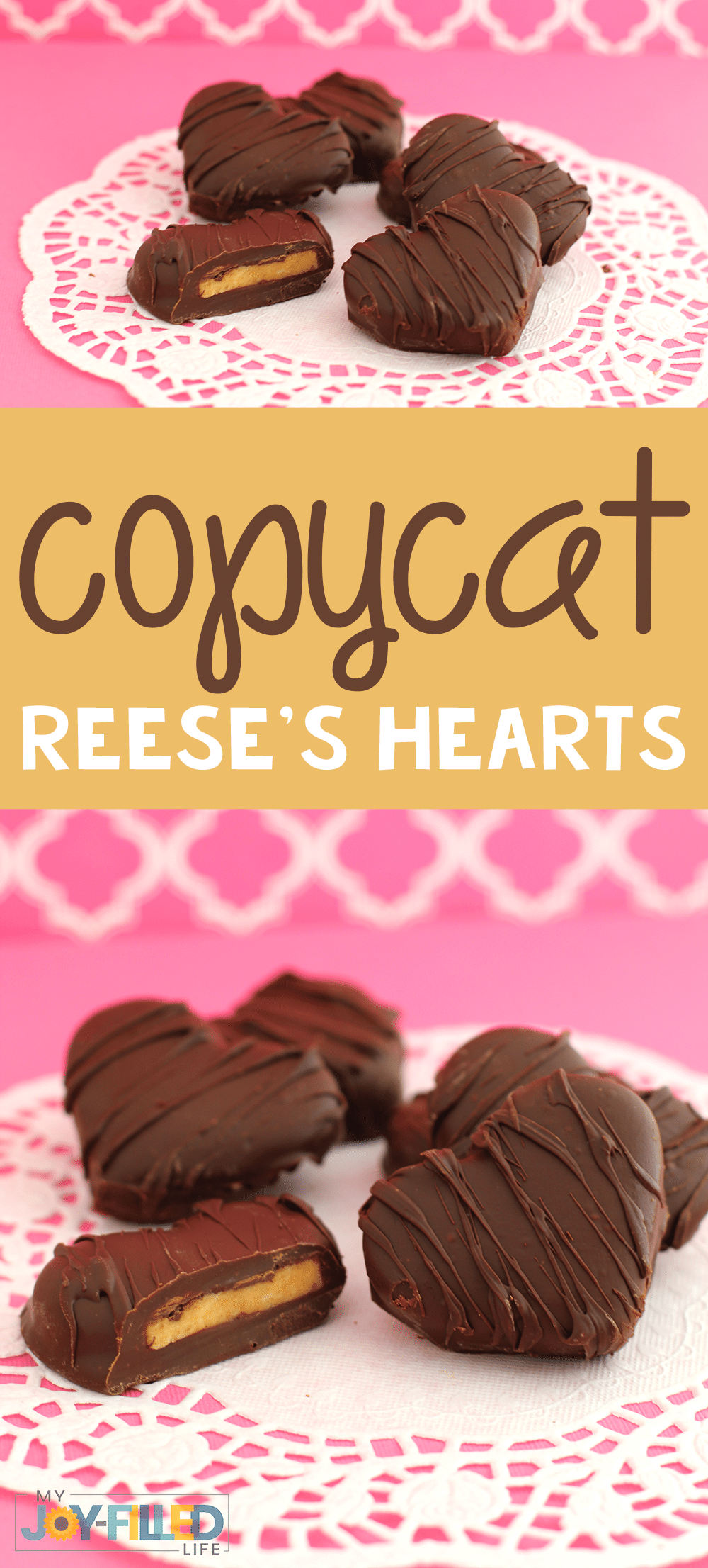 These copycat Reese’s hearts are the perfect Valentine’s Day treat for your sweetheart! They’re easy to make and delicious to eat. #valentinesday #peanutbuttercups #reeses