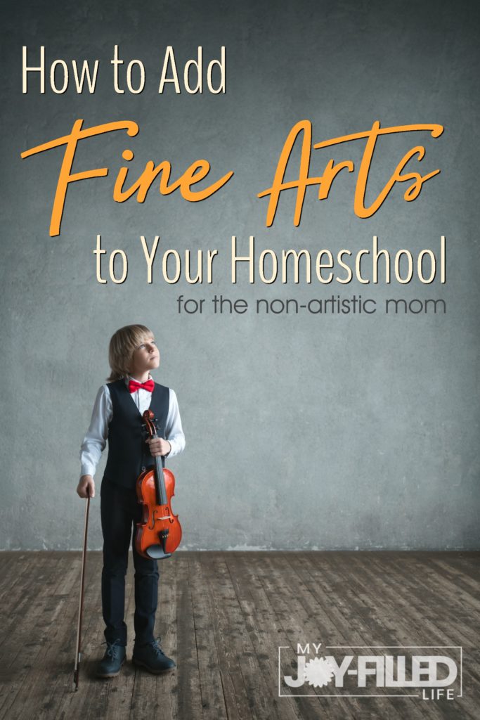 We all know we should add fine arts to our homeschool, but what if you are an unartistic mom? Here are some great options to help if art isn't your specialty. #finearts #helpforthehomeschoolmom #homeschoollife #homeschooling