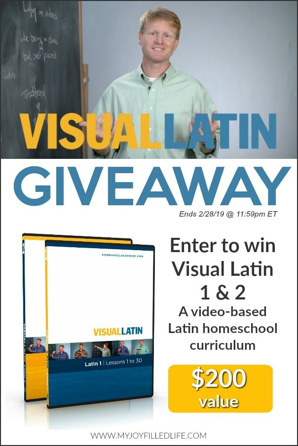 Enter to win the Visual Latin course from Compass Classroom (digital version) Ends 2/28/19 #homeschoolgiveaway #homeschool