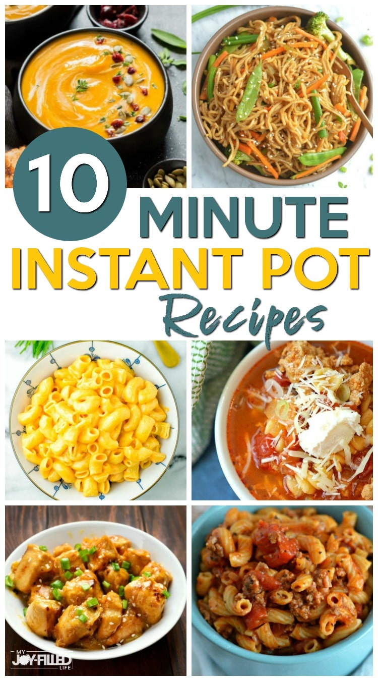 If you want to get dinner on the table quickly, these 10 minute Instant Pot recipes will be a lifesave on those busy weeknights. #instantpot #instantpotrecipes #dinnerideas #quickmeals