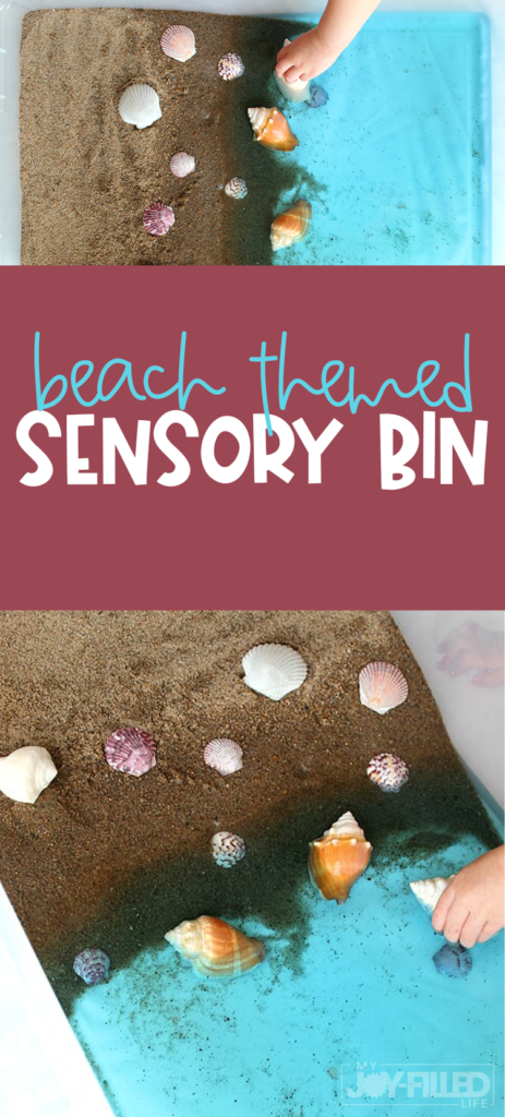 This beach sensory bin is a great summertime activity kids! If you don't live near a beach, this can be a lot of fun for toddlers, preschoolers, and even older kids too. #sensorybin #summerfun #playtime 
