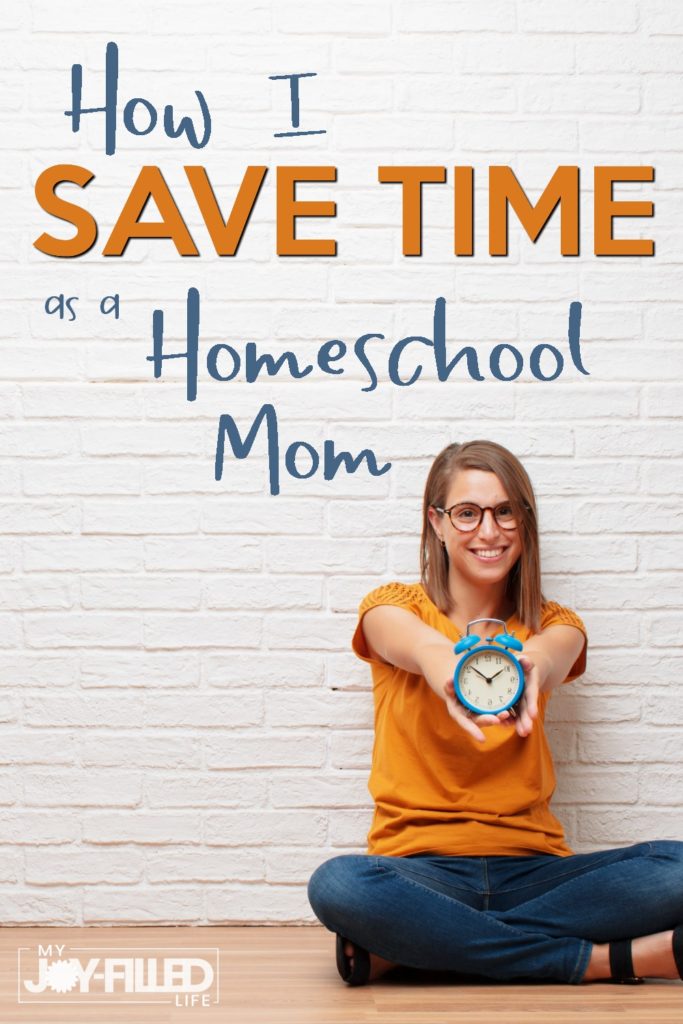 Homeschool moms are busy people! After 13 years of homeschooling, here are some ways I have learned to save time as a homeschool mom. #homeschooling #homeschoollife #helpforthehomeschoolmom #timesavingtips