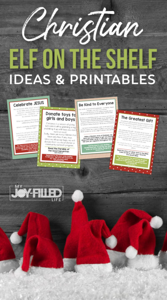 If you have been shying away from jumping on the Elf on the Shelf bandwagon because you fill it doesn't honor the Lord and takes focus away from the true reason for Christmas, you can make it a Christ-centered tradition with these christian Elf on the Shelf ideas and printables that go along with them. #elfontheshelf #Christmastraditions #freeprintables