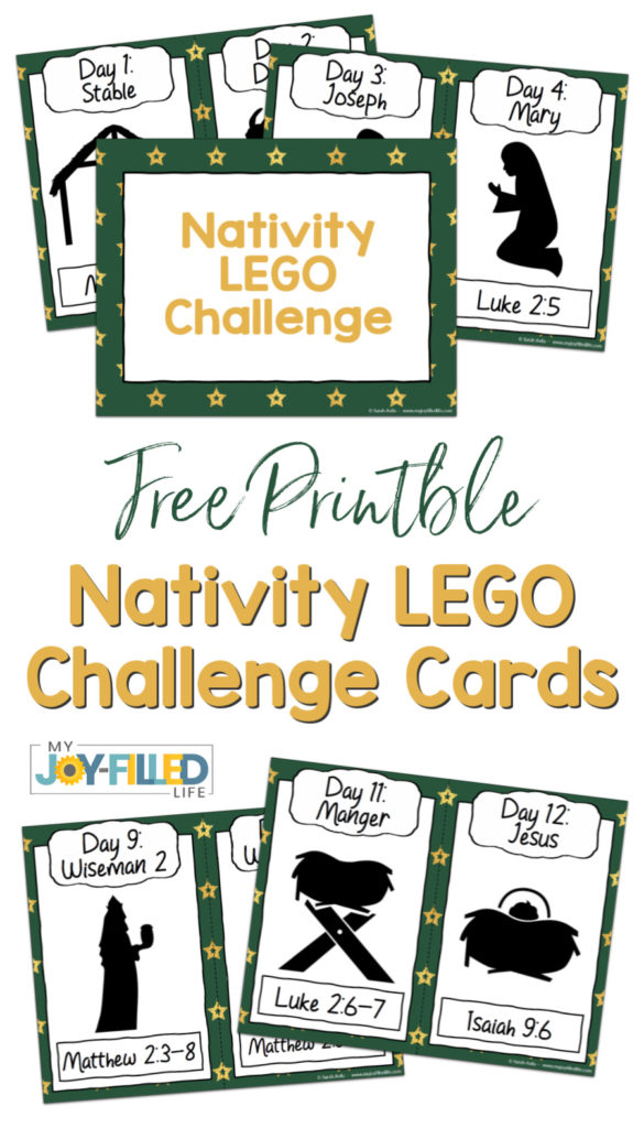 If your kids love LEGOs, they will love these Nativity LEGO challenge cards. This is a fun activity the whole family can do together this Christmas season! #lego #legochallenge #freeprintable #nativity 