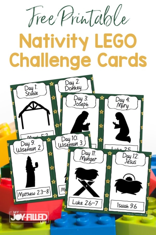 If your kids love LEGOs, they will love these Nativity LEGO challenge cards. This is a fun activity the whole family can do together this Christmas season! #lego #legochallenge #freeprintable #nativity 