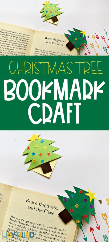 One of the best activities for kids during holiday break is reading a good book. In the spirit of Christmas, kids will love these Christmas tree bookmarks! #books #bookworm #booksforkids #kidcraft #DIYbookmark