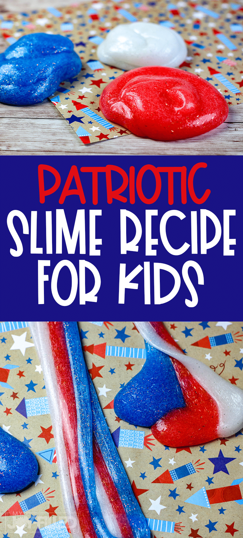 Red, White, and Blue Patriotic Slime Recipe for Kids