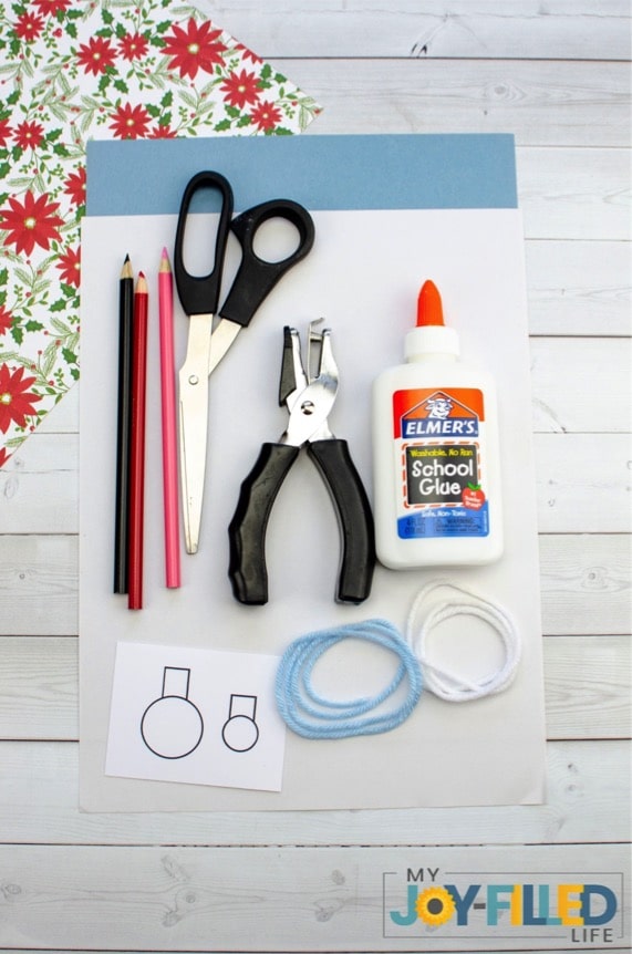 Supplies for Christmas Ornament Kids Craft