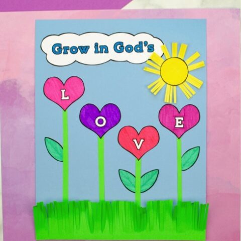 Grow in God's Love Christian Valentine Craft