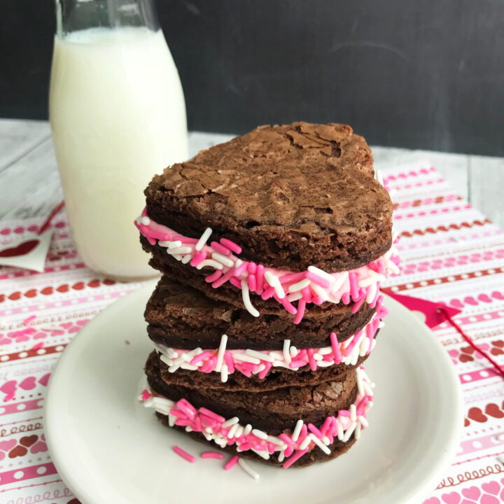 Heart-Shaped Brownie Sandwiches