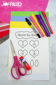 Supplies for Christian Valentine Craft