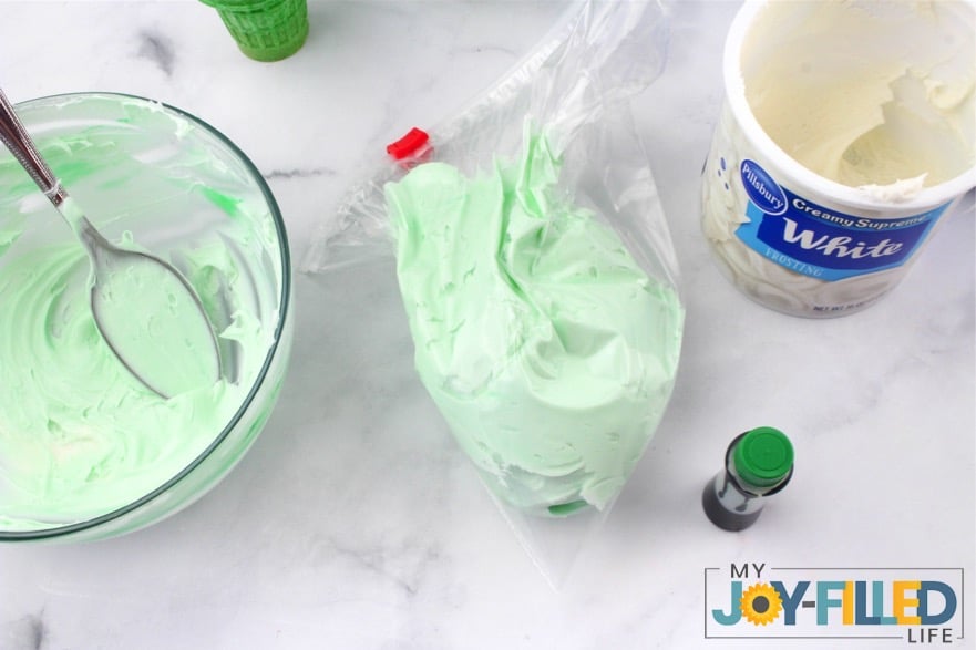 Mixing Green Frosting