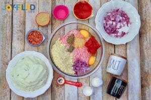 Mixing all the ingredients together