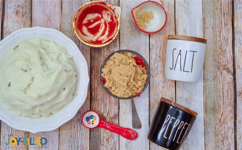 mixing up topping for muffins