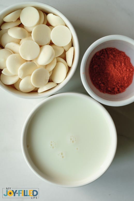 White Chocolate, Milk, and Food Coloring Ingredients