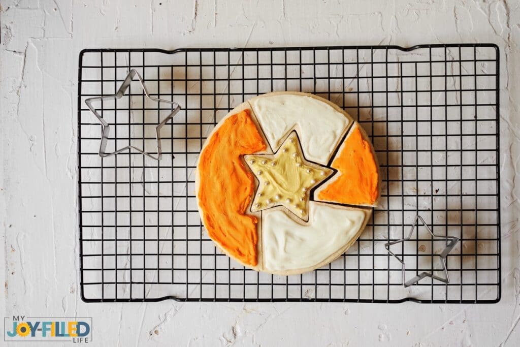 Cookie on Baking Rack with Cookie Cutters