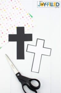 Cutting out the cross for Easter Paper Craft