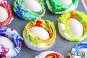 Dropping Eggs in Shaving Cream Dye