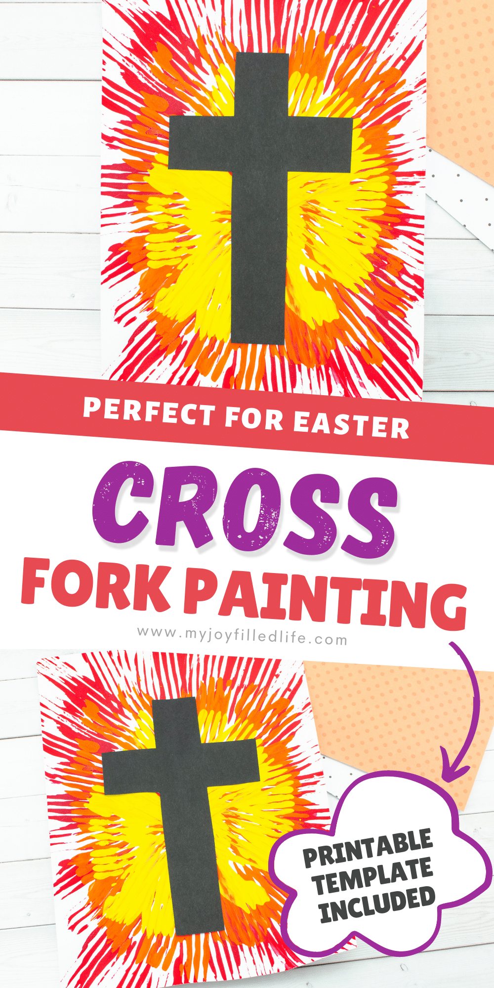 Easy Easter cross painting for Kids