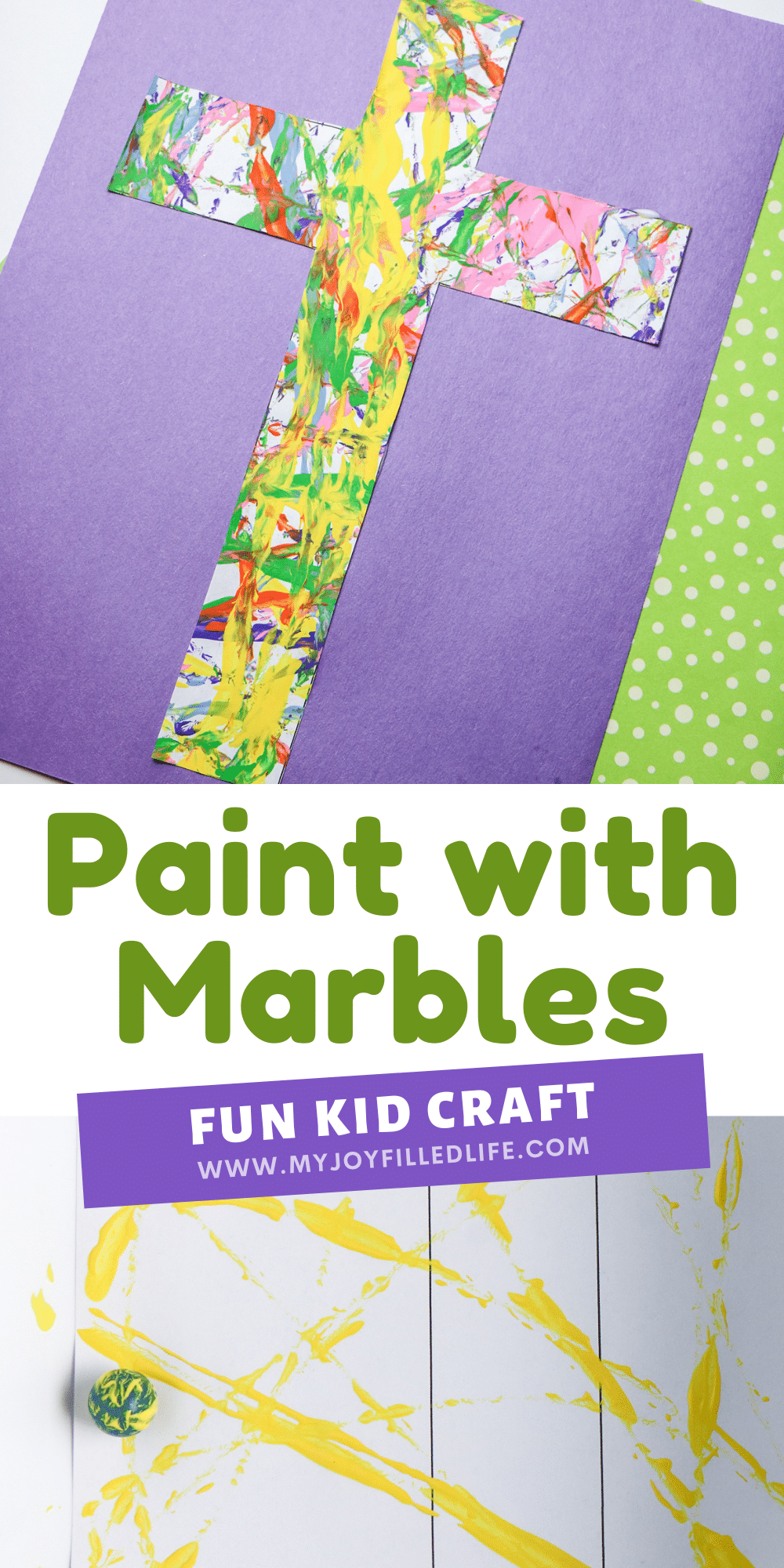 Learn how to paint an Easter cross with marbles!