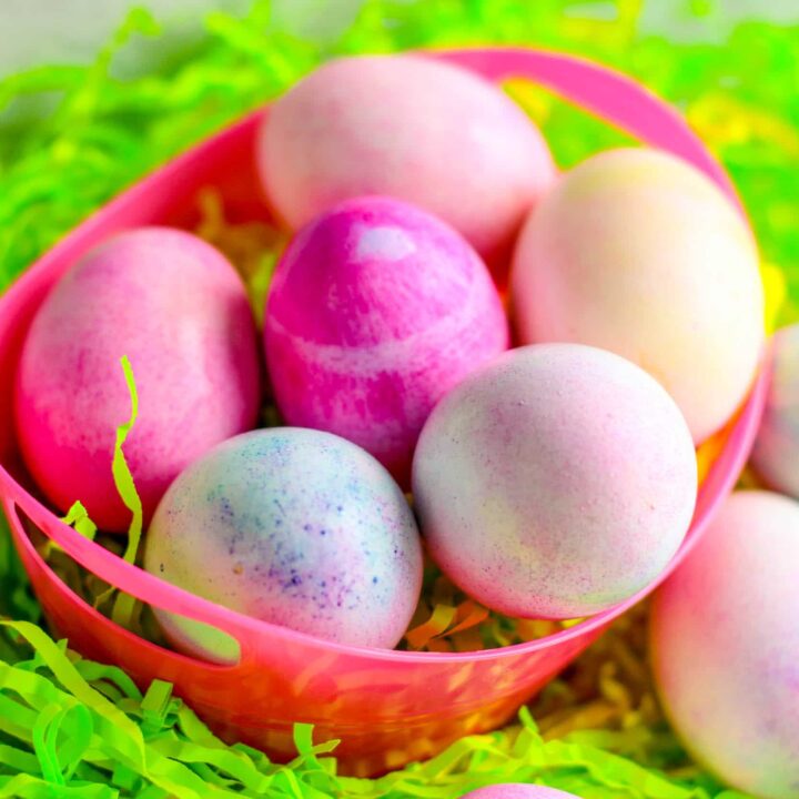 Shaving Cream Dyed Easter Eggs