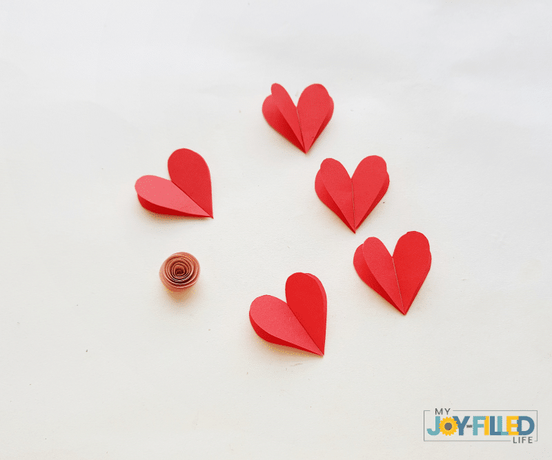 Making 3D Paper Heart Flowers