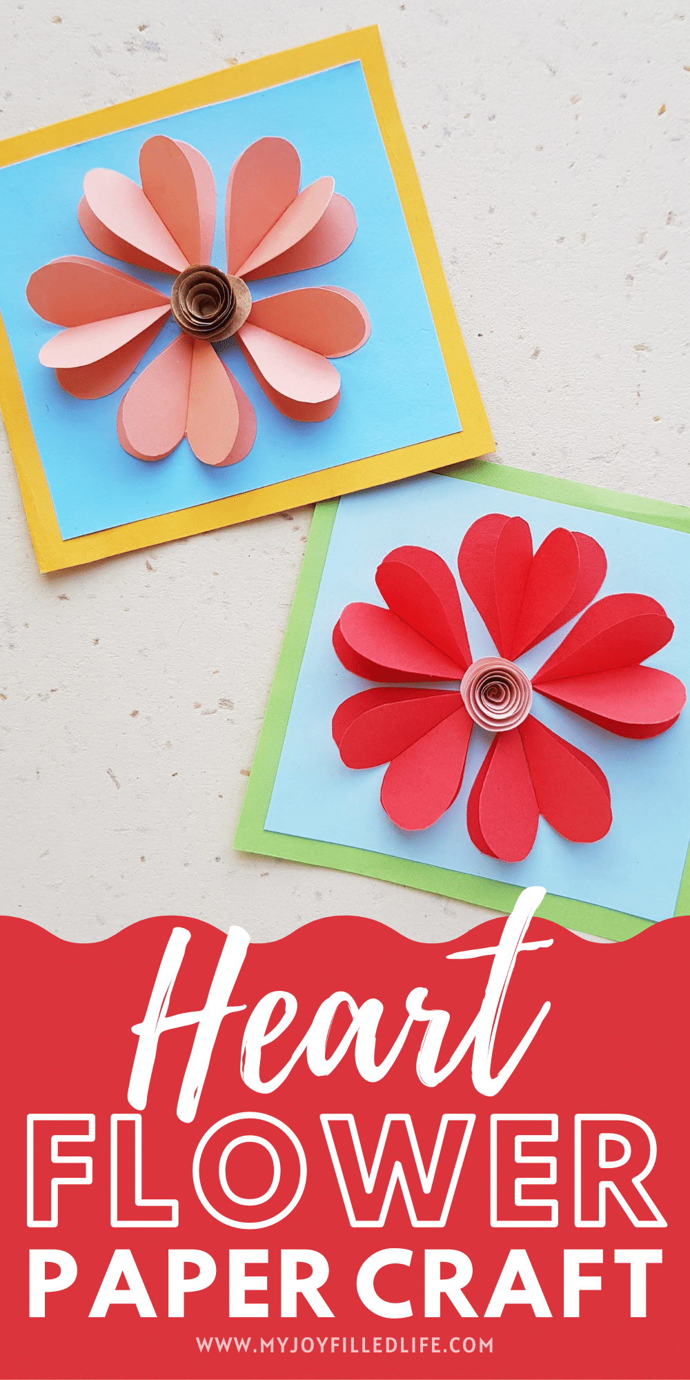 Paper Heart Flowers Craft