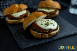 Pizza burgers on a bun