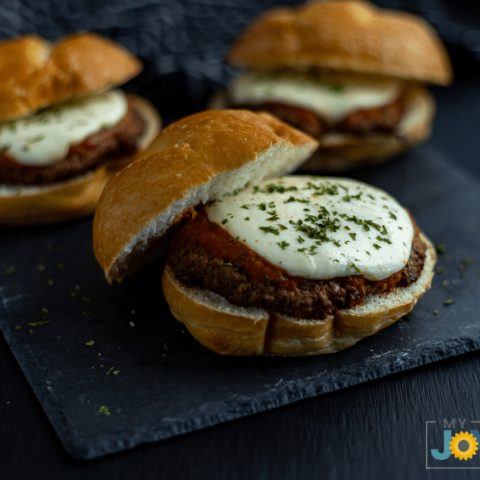 Pizza burgers on a bun