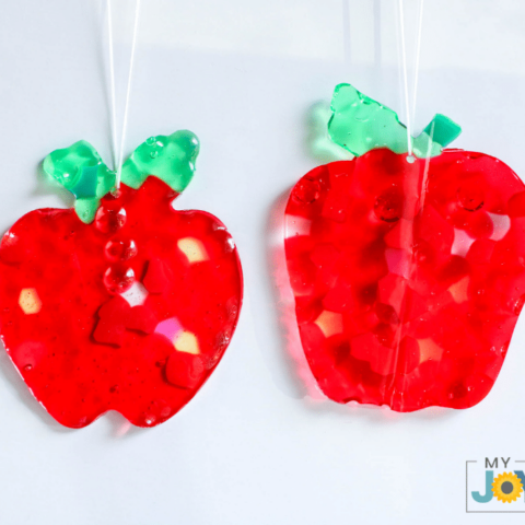 Melted Beads Apple Suncatcher Craft