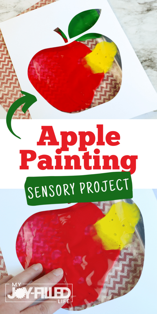 apple painting sensory art 