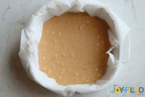 pouring the batter into the pan