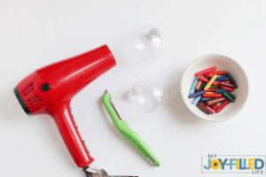 supplies needed to make melted crayon ornament