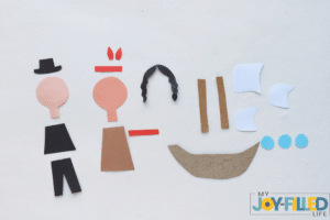 cutting out the shapes from the template