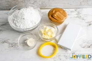 ingredients needed to make homemade peanut butter eggs