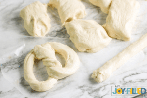 making the pretzels
