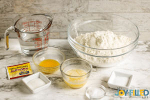 ingredients to make homemade pretzels