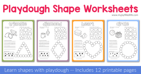 Playdough Shape Worksheets - My Joy-Filled Life