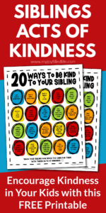 Free Acts of Kindness for Siblings Printable