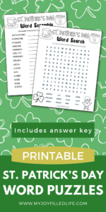 St. Patrick’s Day Word Puzzle Printables