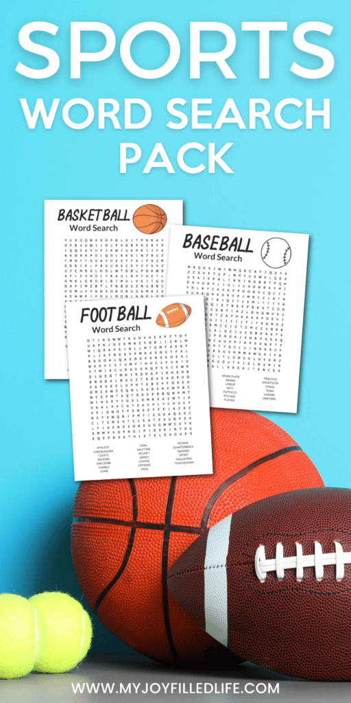 Printable Sports Word Search – Baseball, Football & Basketball Themes