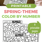Spring Color by Number Printables for Preschoolers