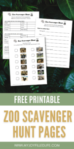 Free Printable Zoo Scavenger Hunt for Kids